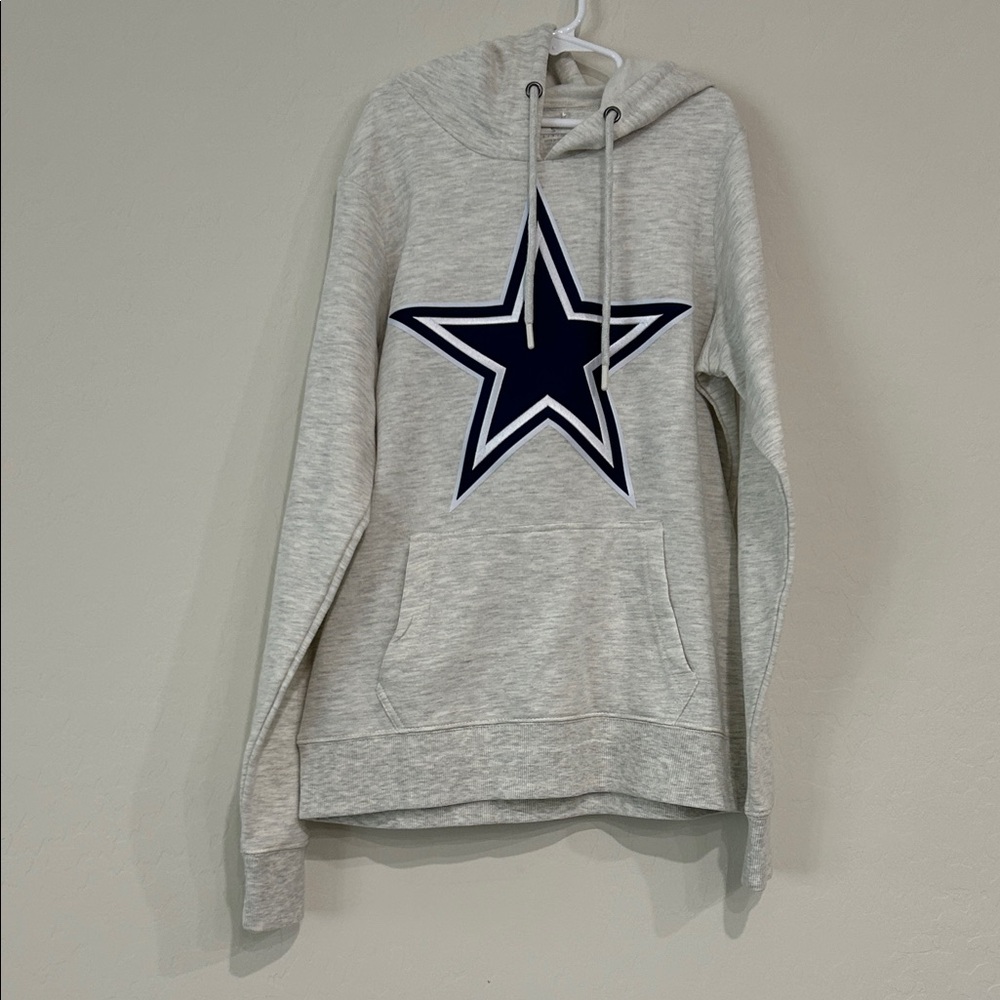 Antigua Gray Hoodie with Navy Star